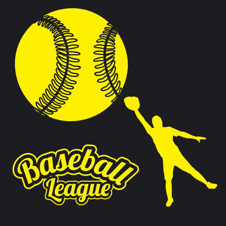 baseball league over black background illustration のイラスト素材