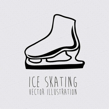 ice skating over white background illustrationのイラスト素材