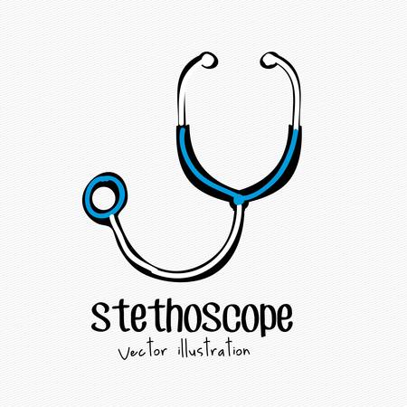 stethoscope icon over white background illustrationのイラスト素材