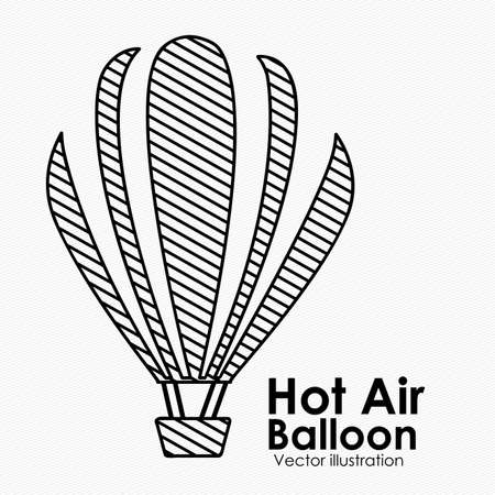 hot air balloon over white background illustration のイラスト素材