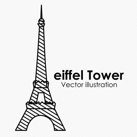 eiffel tower over white background illustration のイラスト素材