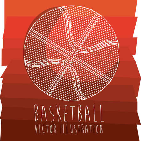 basketball design over orange background illustration のイラスト素材