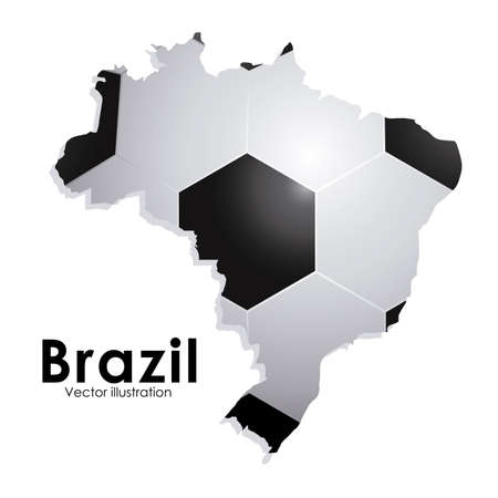 soccer brazilian over white background  illustration のイラスト素材