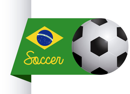 brazil soccer label over white background illustration  のイラスト素材