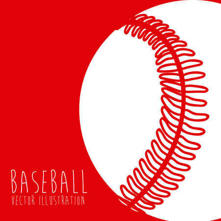 baseball league over red background illustration のイラスト素材