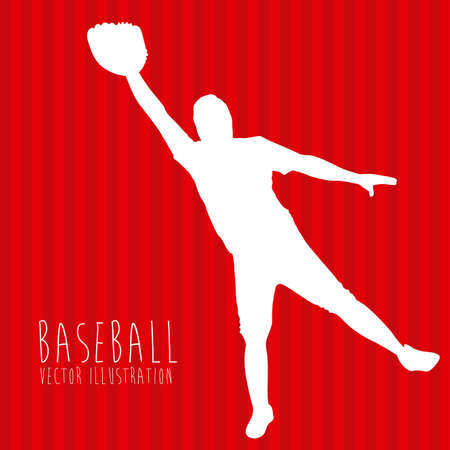 baseball league over red background illustration のイラスト素材