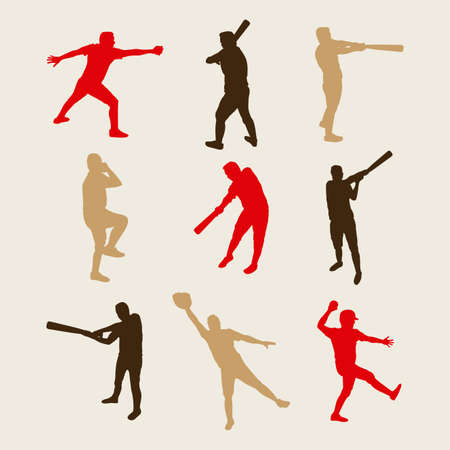 baseball players over white background vector illustration のイラスト素材
