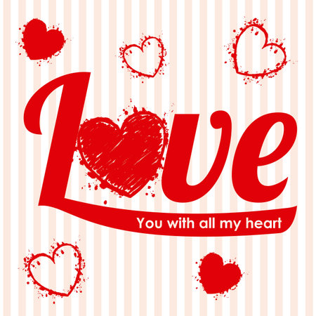 love design over lineal background vector illustration のイラスト素材