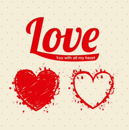 love design over dotted background vector illustration のイラスト素材