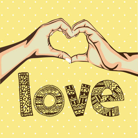 signal of love  over dotted cream background vector illustration のイラスト素材