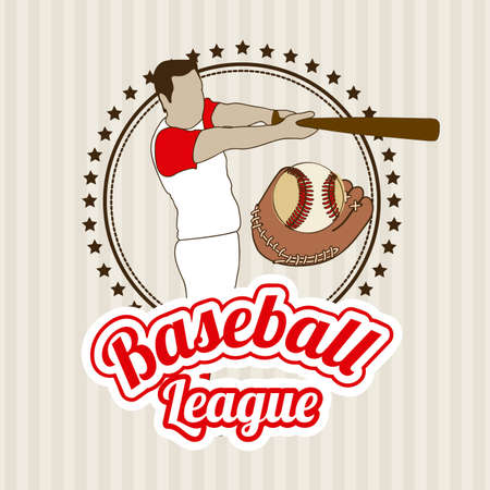 baseball league over lineal background vector illustration  のイラスト素材