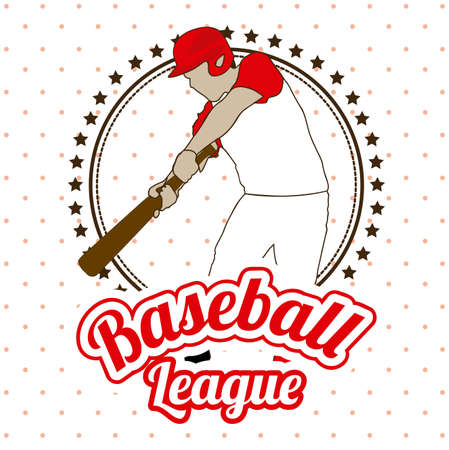 baseball league over dotted background vector illustration のイラスト素材