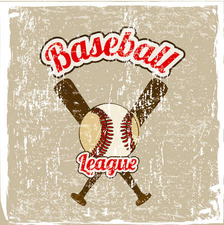 baseball league over vintage background vector illustration のイラスト素材