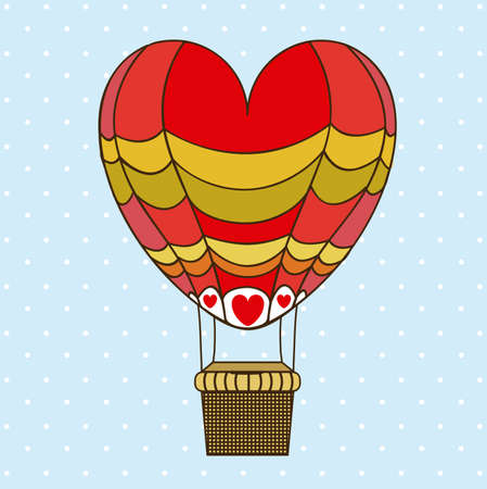 balloon heart design over dotted background vector illustrationのイラスト素材