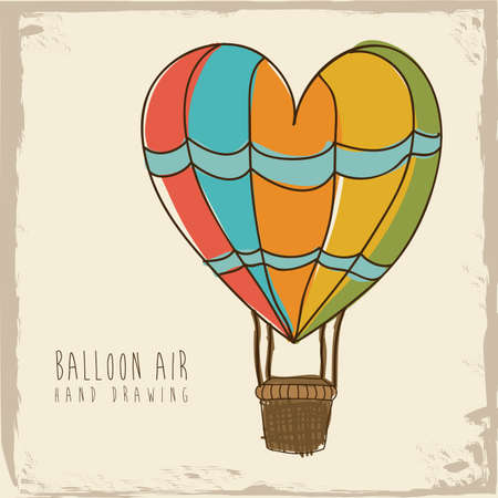 balloon heart design over vintage background vector illustrationのイラスト素材