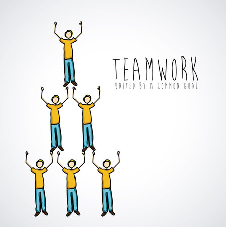 teamwork design over gray background vector illustrationのイラスト素材