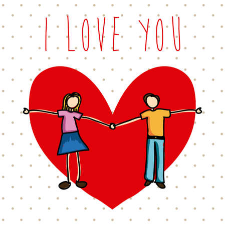 i love you design over dotted background  illustration のイラスト素材
