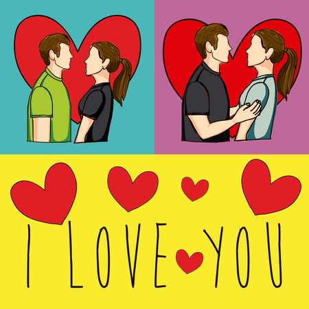 i  love you design over colorful background illustrationのイラスト素材
