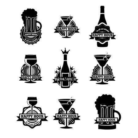 drinks labels over white background vector illustration のイラスト素材