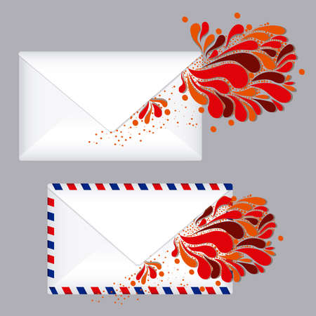 mail design over gray background illustrationのイラスト素材