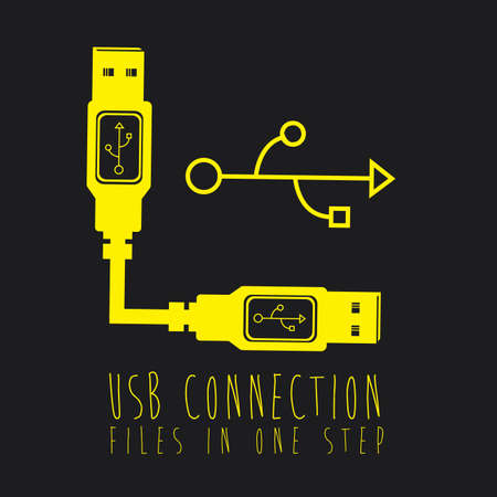 usb connection over black background vector illustration のイラスト素材
