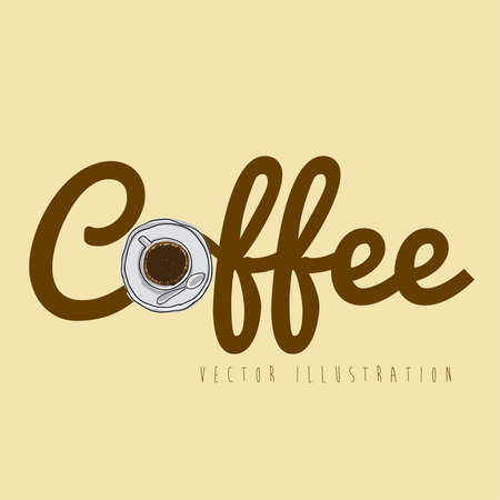coffee design over cream background vector illustration のイラスト素材