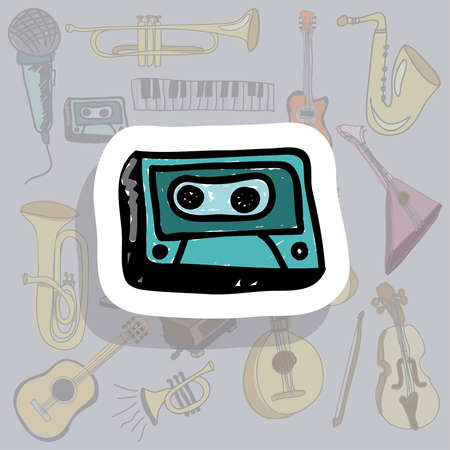 cassette icon over gray background vector illustration のイラスト素材