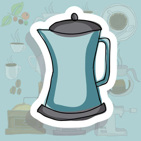 coffee icon over blue background vector  illustration のイラスト素材