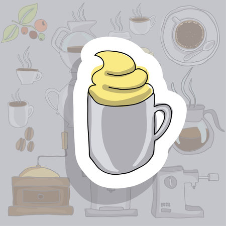 coffee design over gray background vector illustrationのイラスト素材