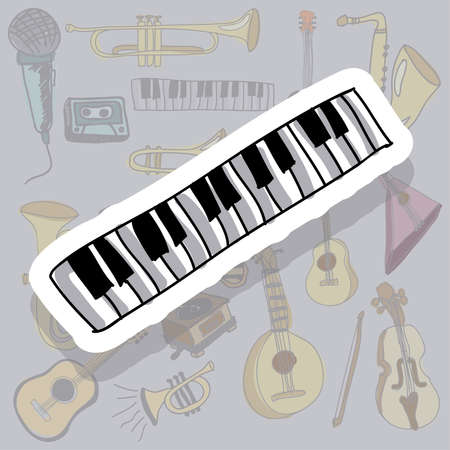 music icon over gray background vector illustration のイラスト素材