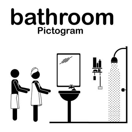 bathroom pictogram over white background vector illustration のイラスト素材