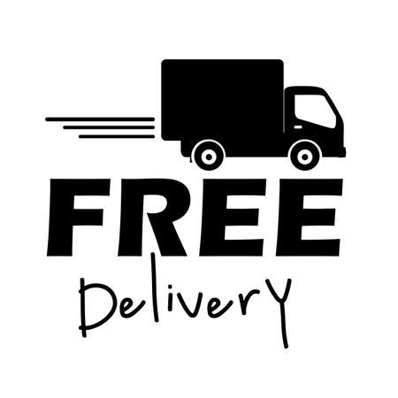free delivery label over white background vector illustration のイラスト素材