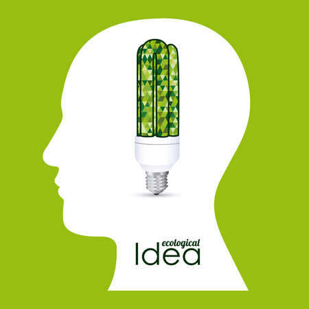 ecological idea over green background vector illustration のイラスト素材