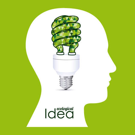ecological idea over green background vector illustration のイラスト素材