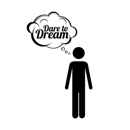 dare to dream over white background vector illustration のイラスト素材