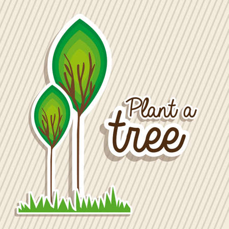 plant a tree design over lineal background vector illustration のイラスト素材