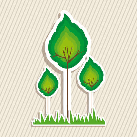 trees design over white background vector illustration のイラスト素材