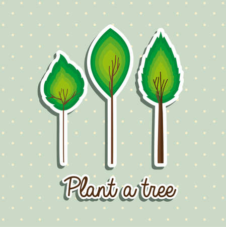 plant a tree design over dotted background vector illustration のイラスト素材