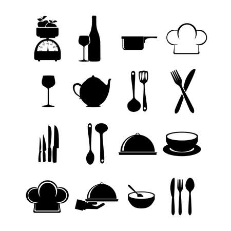 restaurant icons over white background vector illustration のイラスト素材