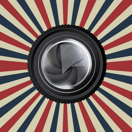 photographic lens over grunge background vector illustrationのイラスト素材