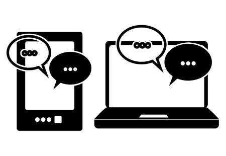 communications icons over white background のイラスト素材