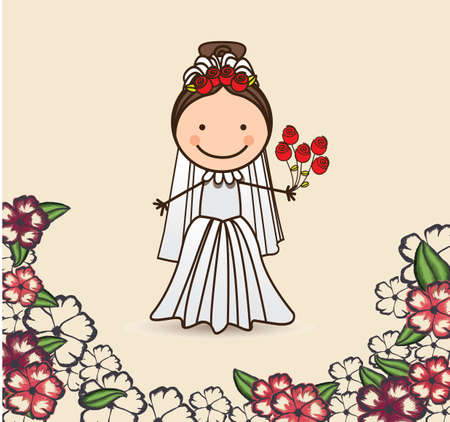 wedding design over cream background のイラスト素材