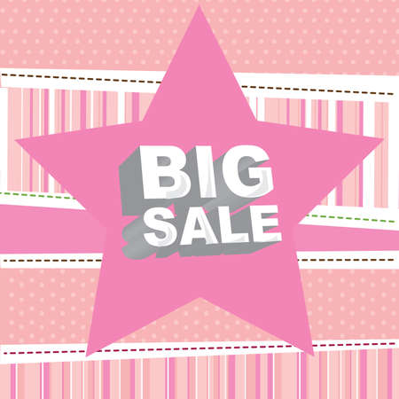 big sale over pink background のイラスト素材