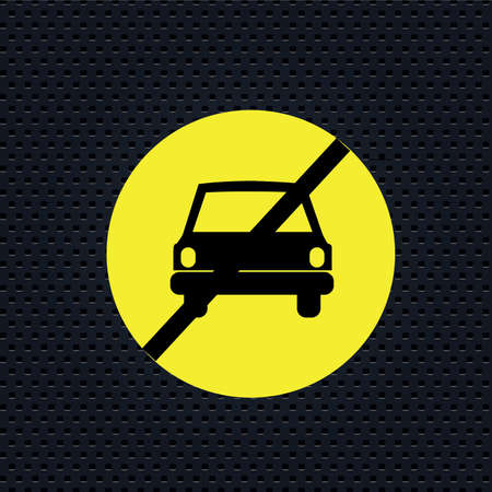 car prohibited over black backgroundのイラスト素材