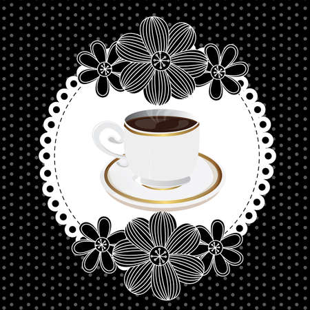 coffee  design over dotted background のイラスト素材