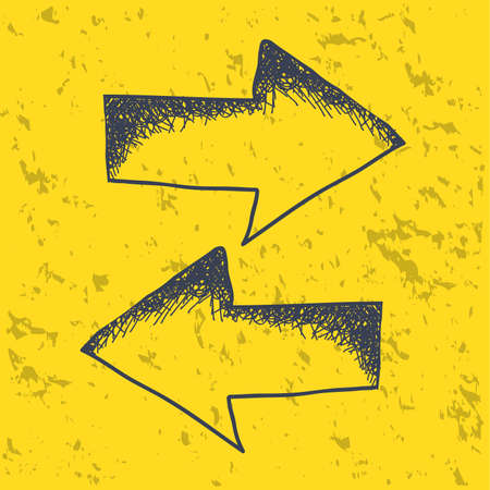 arrow icons over yellow background のイラスト素材