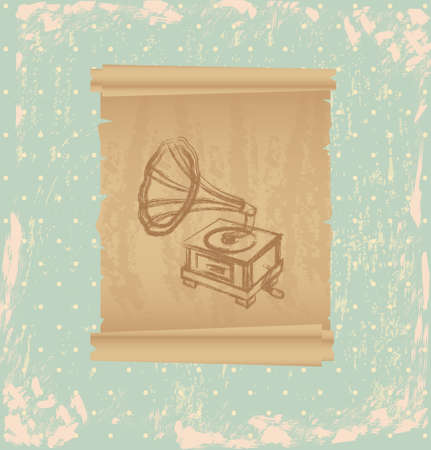 gramophone design over dotted backgroundのイラスト素材