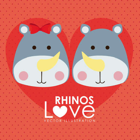 rhinos design over dotted background vector illustration のイラスト素材