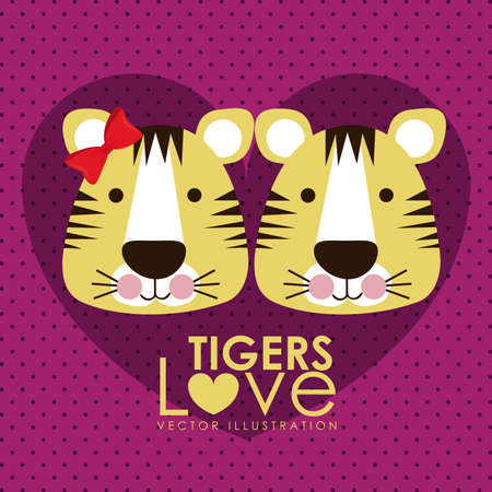 tigers design over dotted background vector illustration のイラスト素材