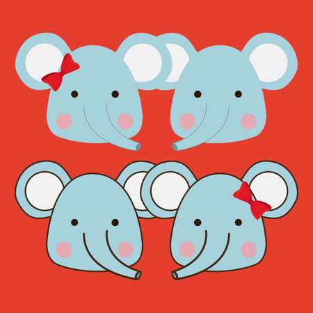 elephant design over red background vector illustration のイラスト素材